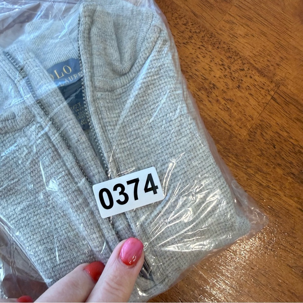 Polo Ralph Lauren Light Gray Kids' Half-Zip thermal pullover Sweater size 2/2T - Picture 5 of 5